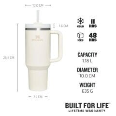 Stanley Quencher Flowstate Pipetli Termos Bardak 1.18 Lt Krem