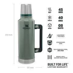 Stanley Klasik Vakumlu Paslanmaz Çelik Termos 1.9 LT Yeşil