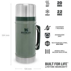 Stanley Klasik Vakumlu Çelik Yemek Termosu 0.94 Lt - Yeşil