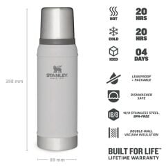 Stanley Klasik Vakumlu Paslanmaz Çelik Termos 0.75 LT - Beyaz