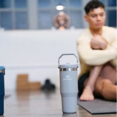 Stanley The IceFlow Flip Straw Pipetli Termos Bardak 0,89 LT - Kül