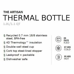 Stanley The Artisan Paslanmaz Çelik Termos 1 Lt - Siyah