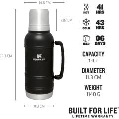 Stanley The Artisan Paslanmaz Çelik Termos 1.4 Lt - Siyah