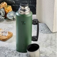 Termoslab Çift Katlı Kulplu Paslanmaz 1.5 Lt Çelik Termos